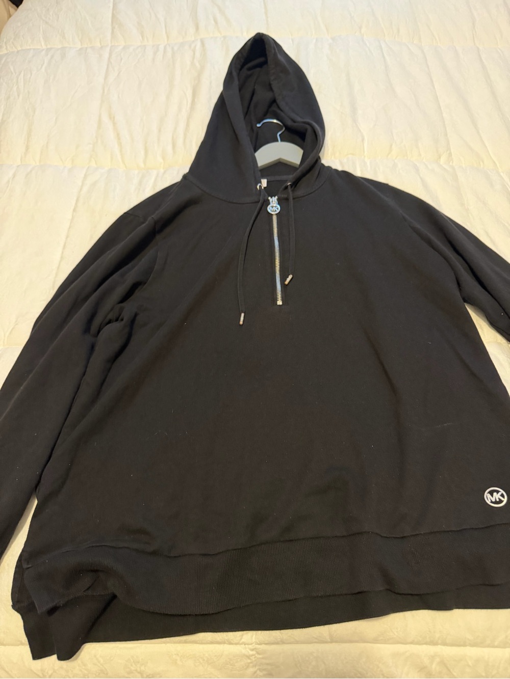 Michael Kors Black Half-Zip Pullover Hooded Sweatshirt